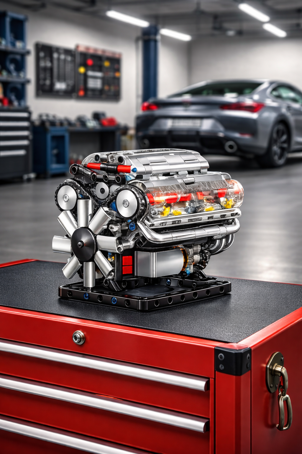 V8 Bricks Engine Set