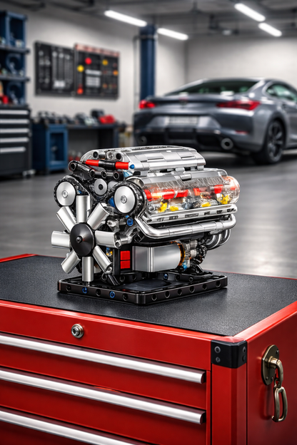 V8 Bricks Engine Set