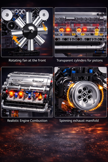 V8 Bricks Engine Set