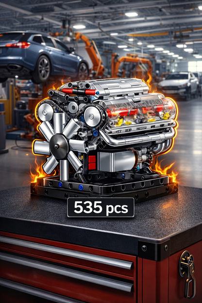 V8 Bricks Engine Set